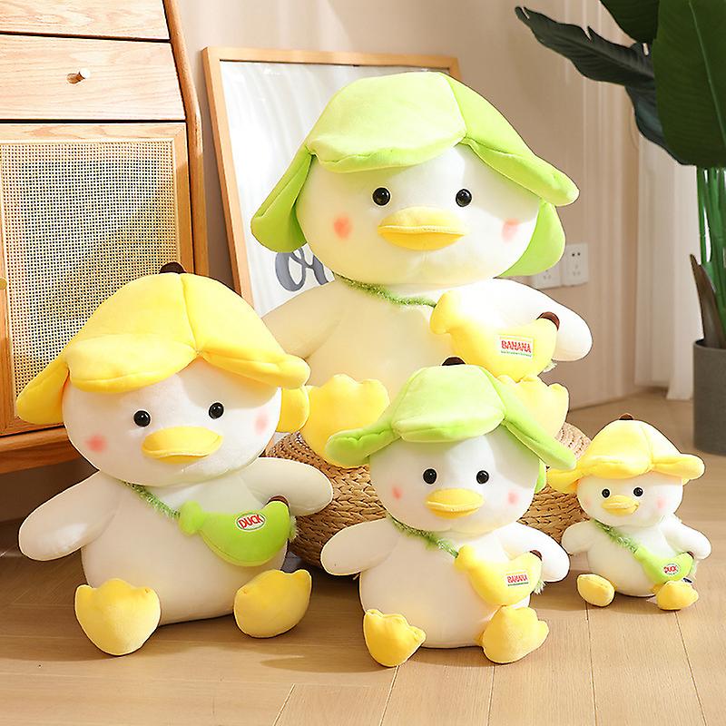 Duck Plush Toys Wear Hat Cute Flowers Decor Filling Accompany Hugging Pillow Cartoon Couple Duck Doll Stuffed Animal Toy For Lovely Girls Christmas Bi