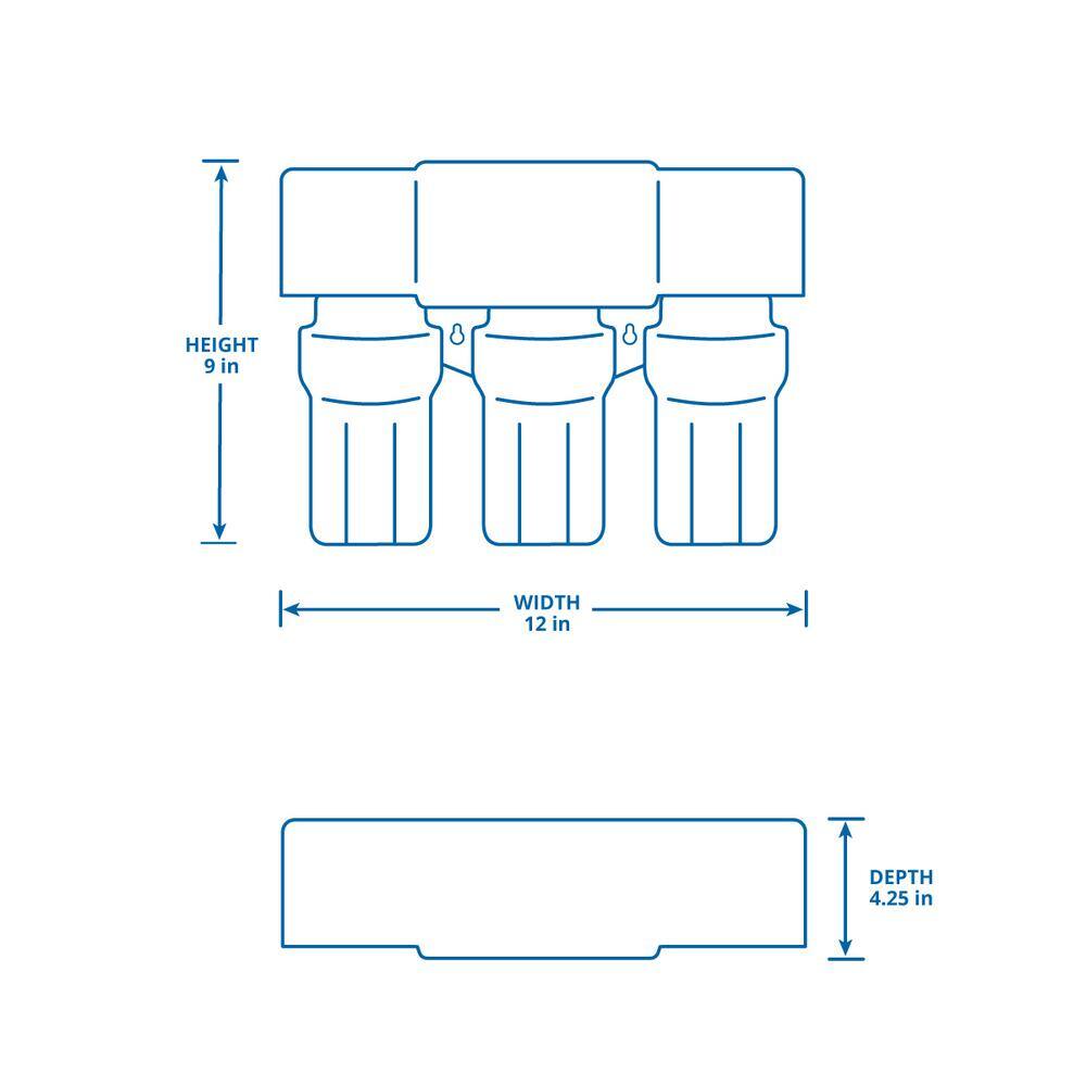 Aquasana 3-Stage under Counter Water Filtration System with Faucet in Brushed Nickel THD-5300.55