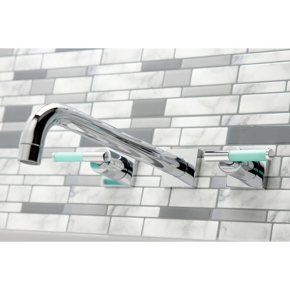 Kingston Brass Kaiser 2-Handle Wall-Mount Roman Tub Faucet in Polished Chrome (Valve Included) CHUB_OMS