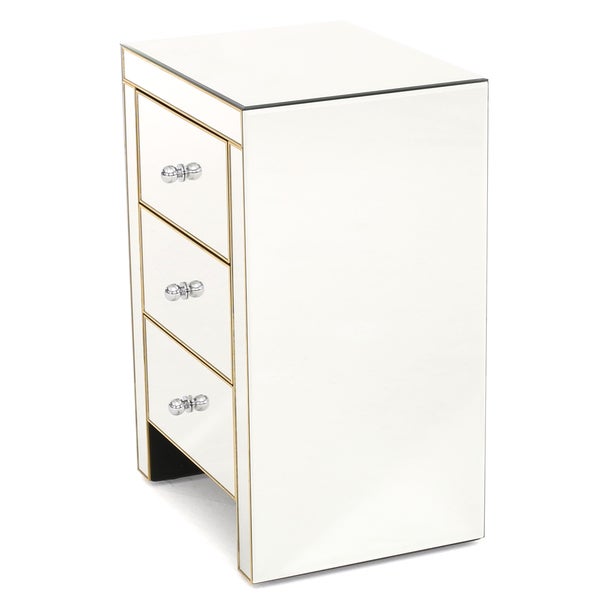 Segundo Three-Drawer Mirrored End Table by Christopher Knight Home