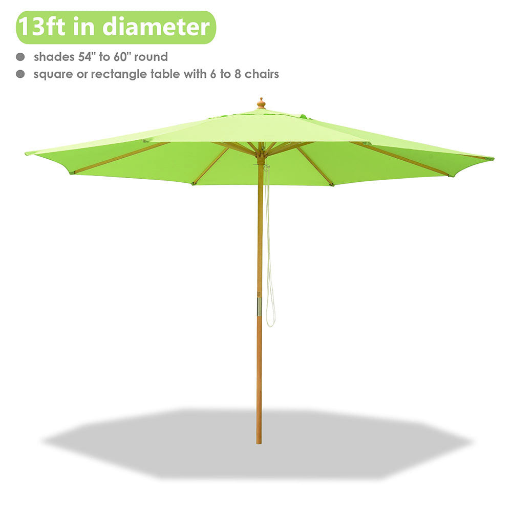 Yescom 13ft Patio Wood Market Umbrella Multiple Colors