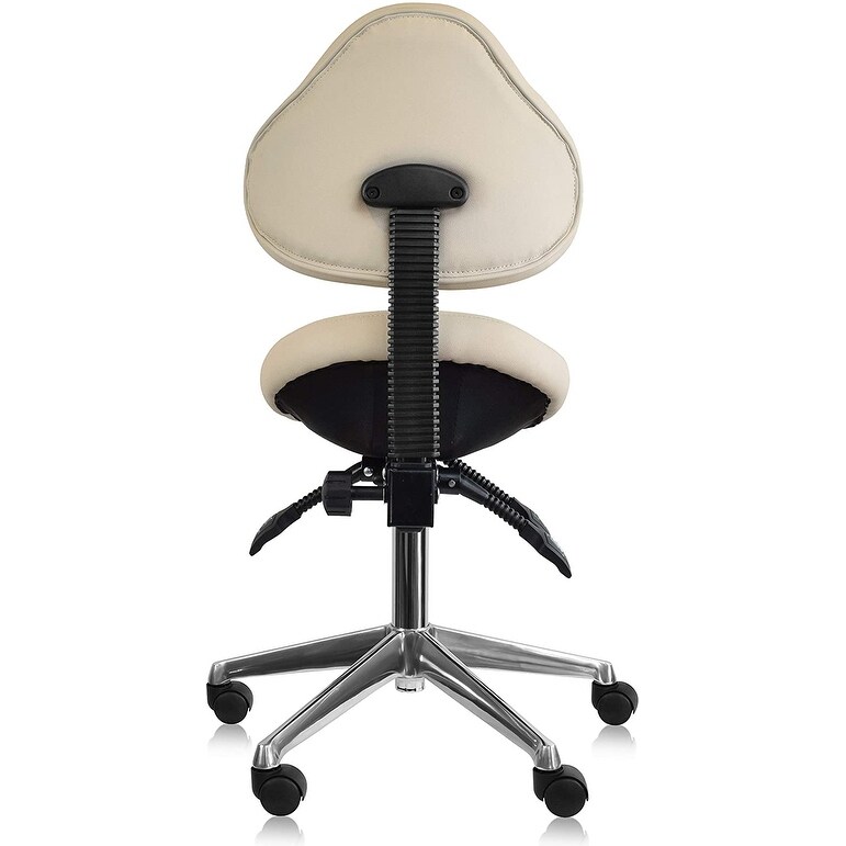 Ergonomic Adjustable Tilt Saddle Stool Chair With Back Support Home Office Exam Waiting Rooms Desk Dentistry Doctor