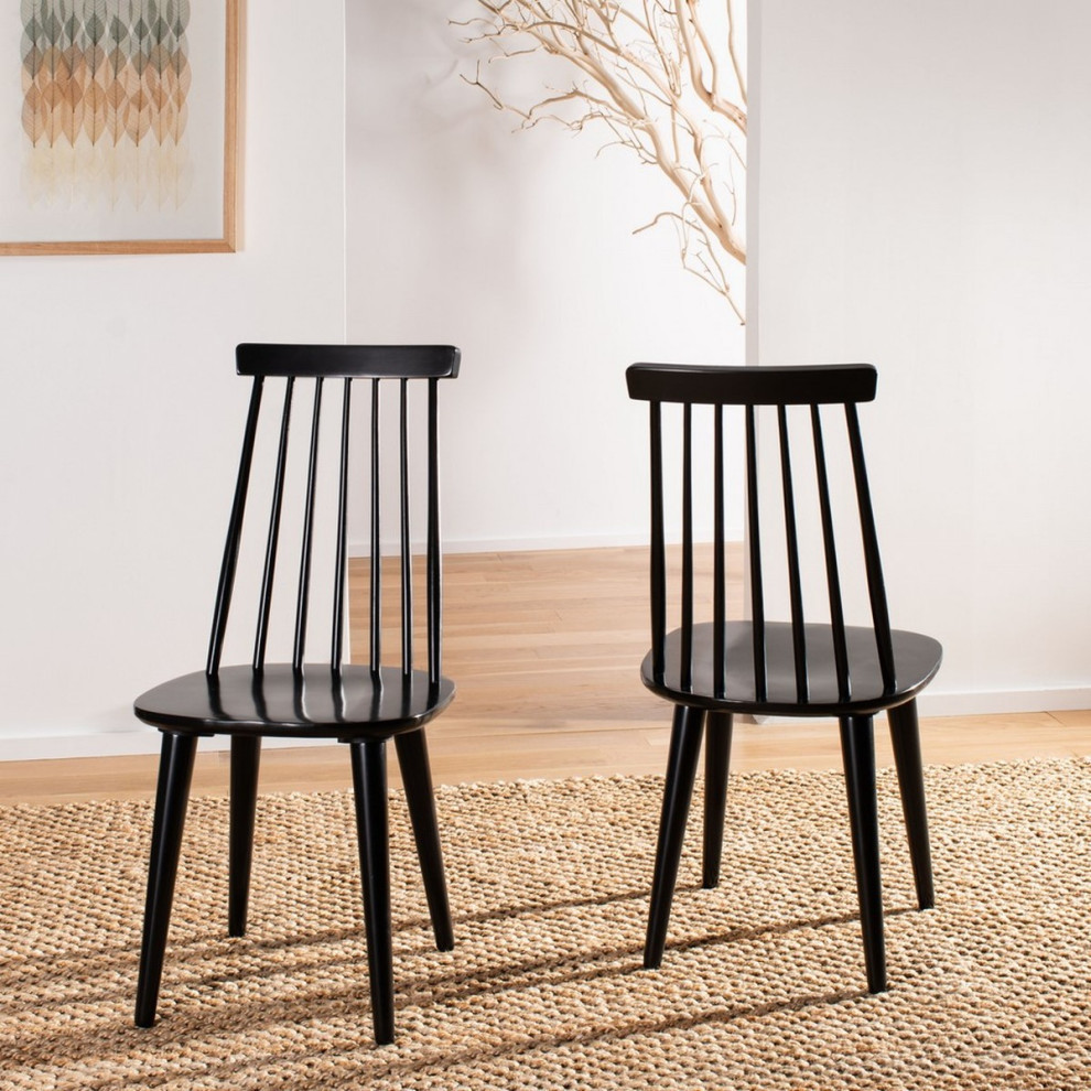 Cameo 17  x27 x27Spindle Side Chair  Set of 2  Black   Midcentury   Dining Chairs   by Rustic Home Furniture Deco  Houzz