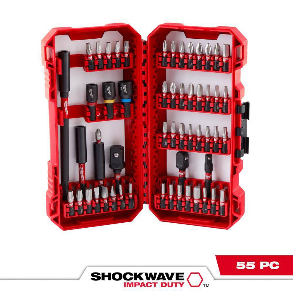 MW SHOCKWAVE Impact Duty Alloy Steel Screw Driver Bit Set with PACKOUT Accessory Case (55-Piece) 48-32-4096