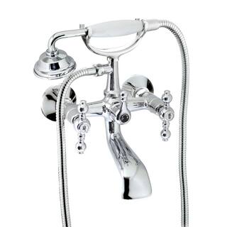 MODONA Classic 6 in. 2-Handle 1-Spray Tub and Shower Faucet with Porcelain Hand Held Shower in Polished Chrome (Valve Included) BL33L-A