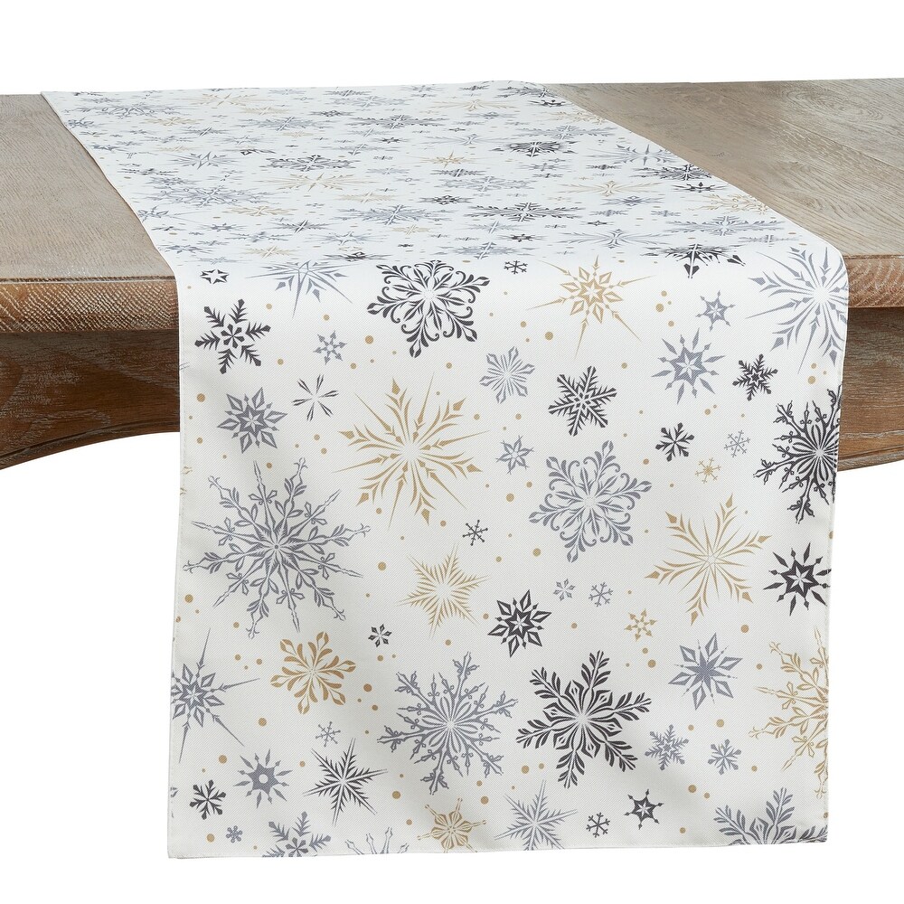 Christmas Table Runner With Snowflakes Design   16\