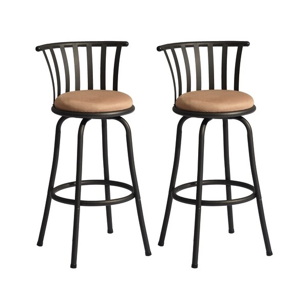 Swivel Counter Height Brown Bar Stools， Set of 2