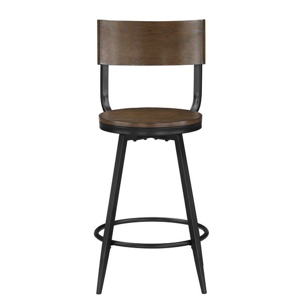 Delmar Wood and Metal Swivel Stool by Greyson Living