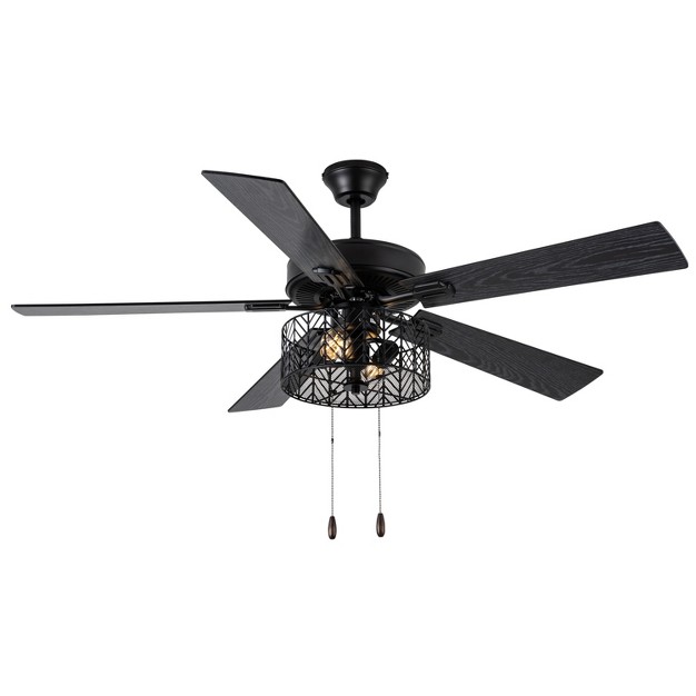 5 Blade Led Modern Matte Black Lighted Ceiling Fan River Of Goods