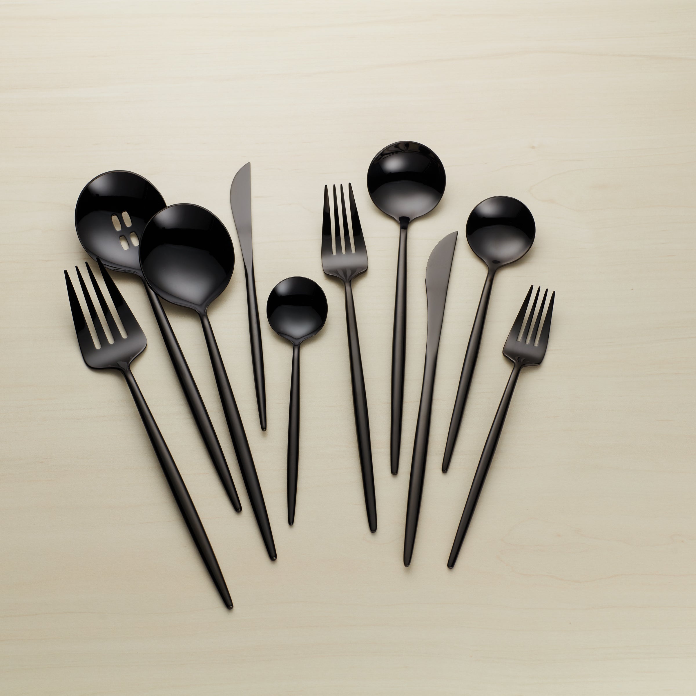 Skandia Zephyr Black 45 Piece Flatware Set