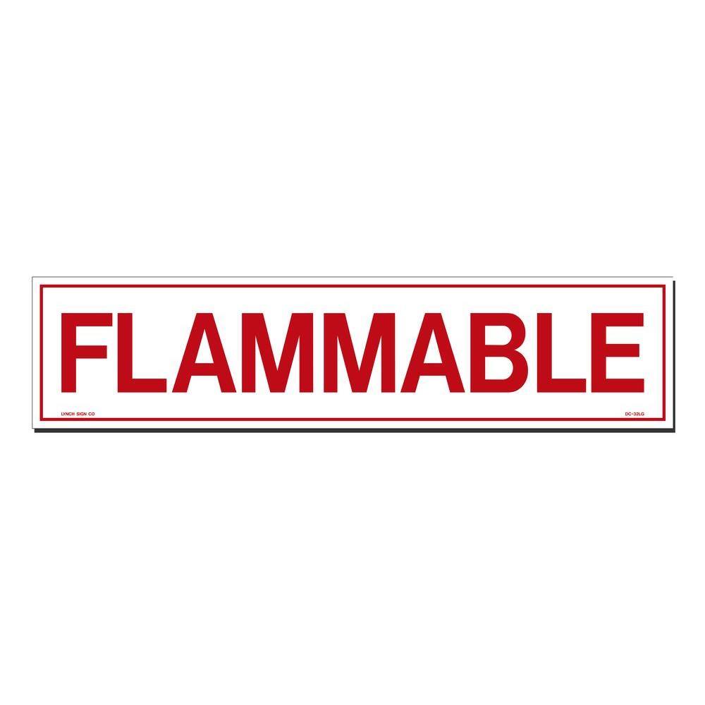 Lynch Sign 21 in. x 5 in. Decal Red on White Sticker Flammable DC-32LG