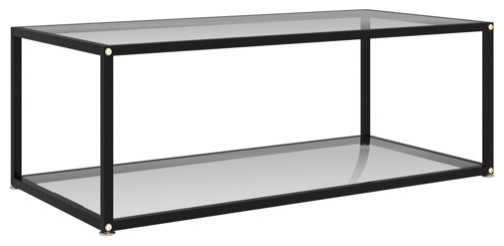 vidaXL Coffee Table End Table Living Room Sofa Table Black Tempered Glass   Transitional   Coffee Tables   by vidaXL LLC  Houzz