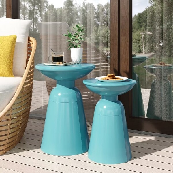 Outdoor Metal S/2 side table，for patio，garden，poolside