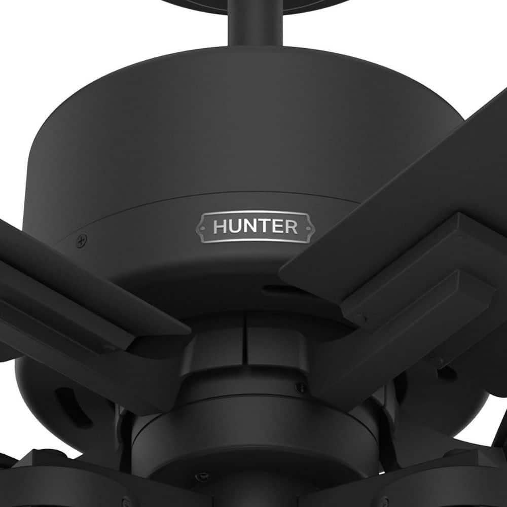 Hunter Lawndale 52 in IndoorOutdoor Matte Black Ceiling Fan with Light Kit Included