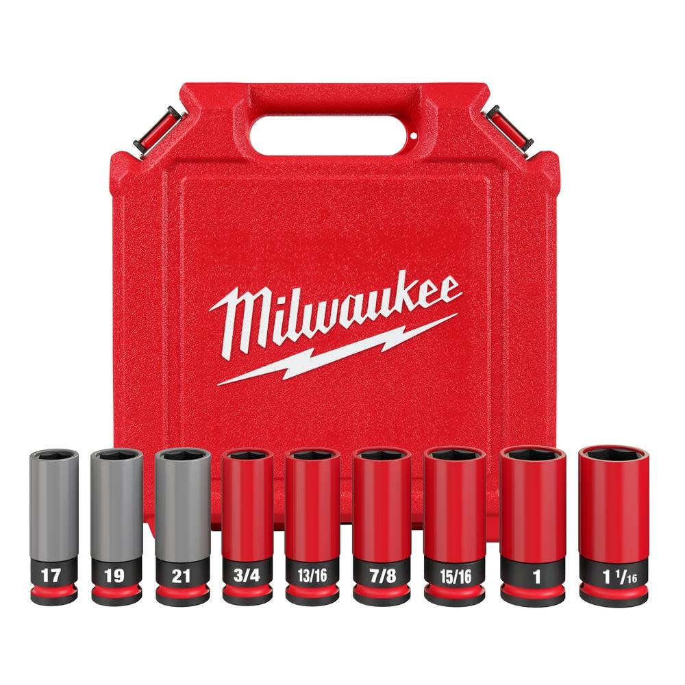 Milwaukee SHOCKWAVE Impact Duty Socket 1/2 Drive SAE and Metric 9PC Lug Nut Wheel Set 49-66-7832 from Milwaukee