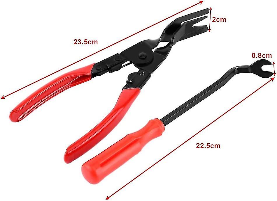 Car Interior Door Panel Trim Clip， Steel Removal Pliers， Car Door Trim Upholstery Removal Tool 2 Pcs