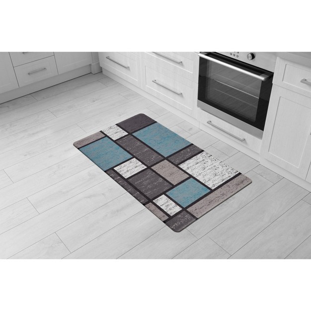 World Rug Gallery Contemporary Modern Boxes Anti Fatigue Standing Mat