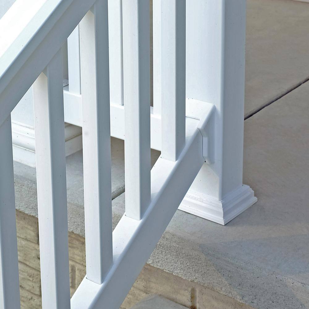 Weatherables VanderbuiltDelrayBellaireVilano White Stair Railing Bracket Kit (4-Piece) AWBR-STAIRKIT-TRAIL