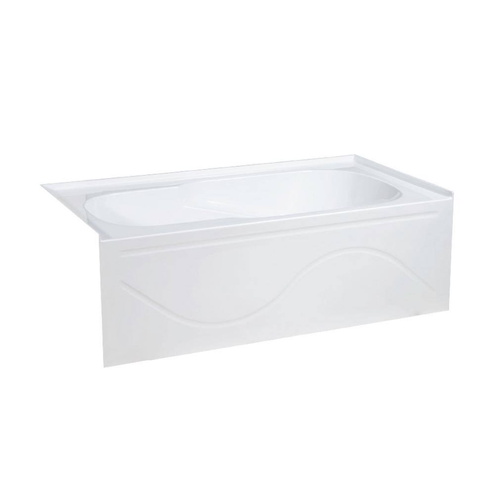 Swiss Madison Ivy 60 in. x 30 in. Right Drain Rectangular Alcove Soaking Bathtub with Apron Skirt in White SM-AB546