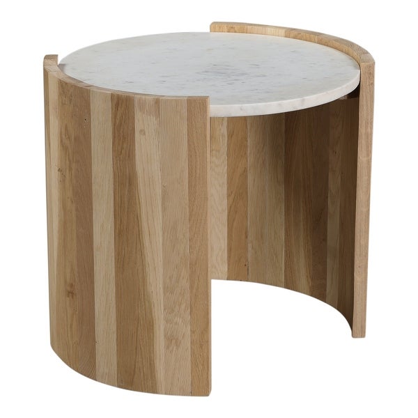 Aurelle Home Damina Modern Art Deco Curved Based Side Table