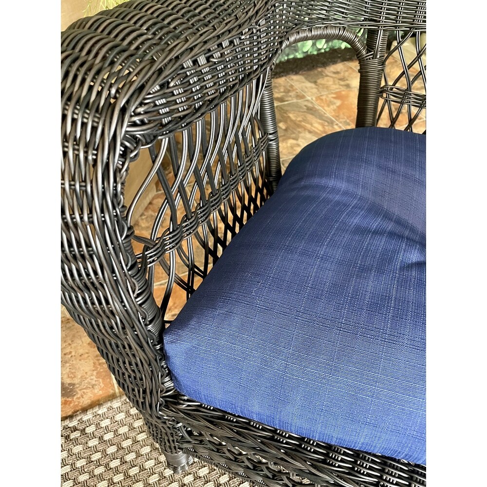 Outdoor Solid Navy Single Cushion Set of 2   19 in x 19 in