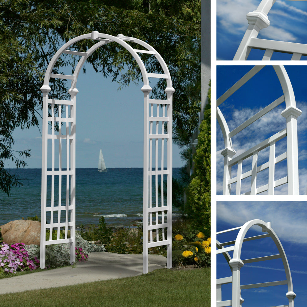 Vita 39"L x 23"W x 81"H Athens Vinyl Arbor, White, VA68111