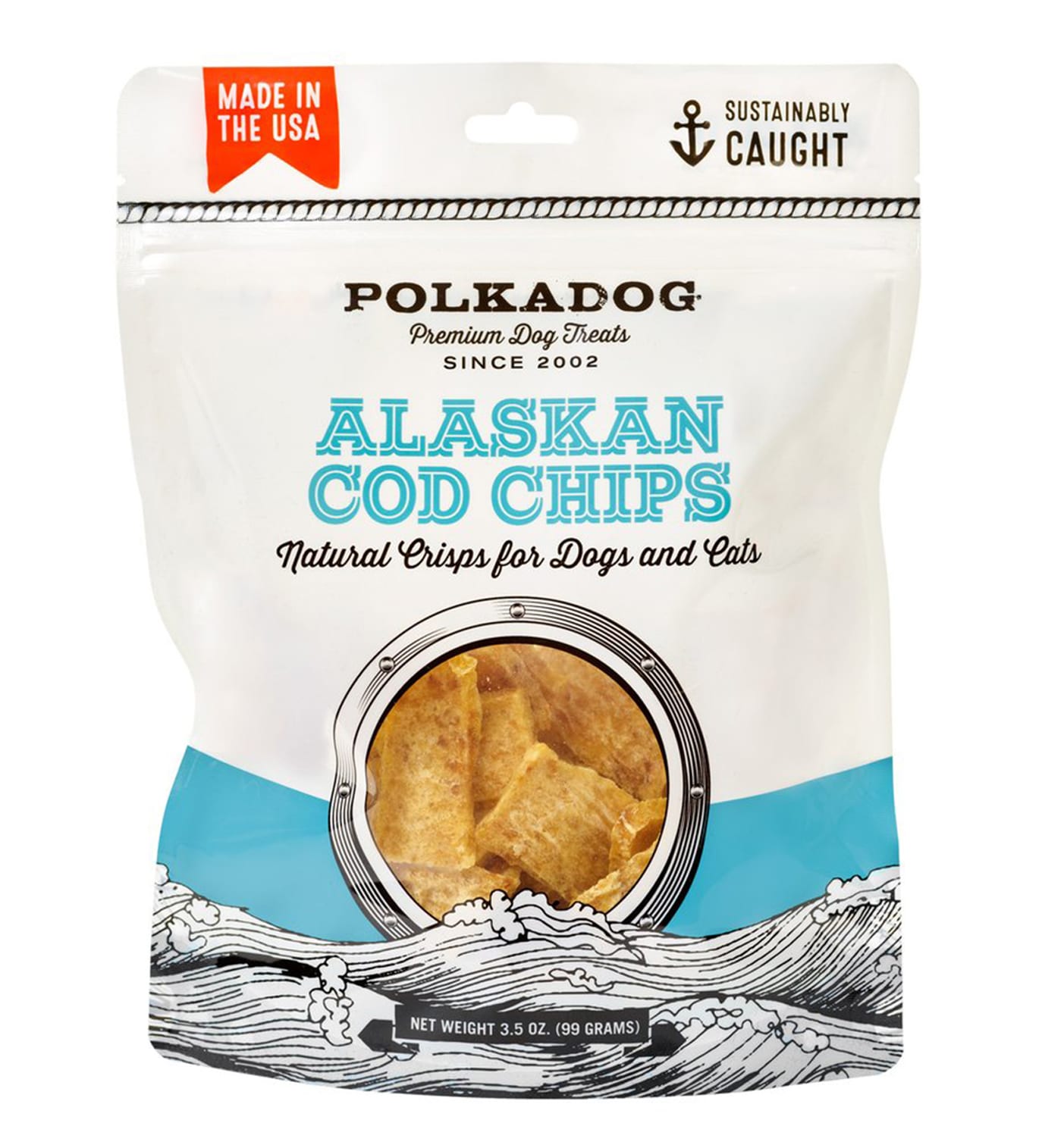 POLKADOG BAKERY Alaskan Cod Chips for Dogs and Cats