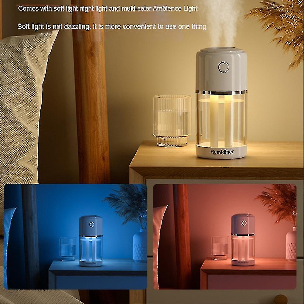 Usb Humidifier， 520ml Colorful Atmosphere Light Home Car Fog Volume Double Spray Humidifier，mute Hu