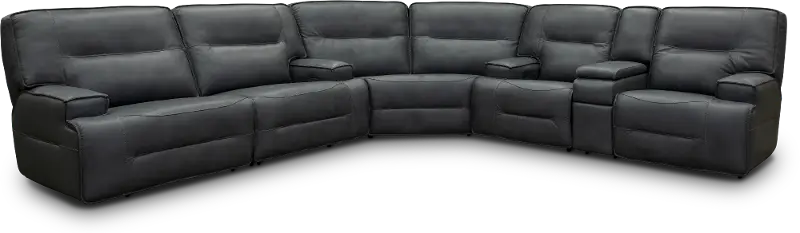 Rockies Gray 3 Piece Power Reclining Sectional with Console