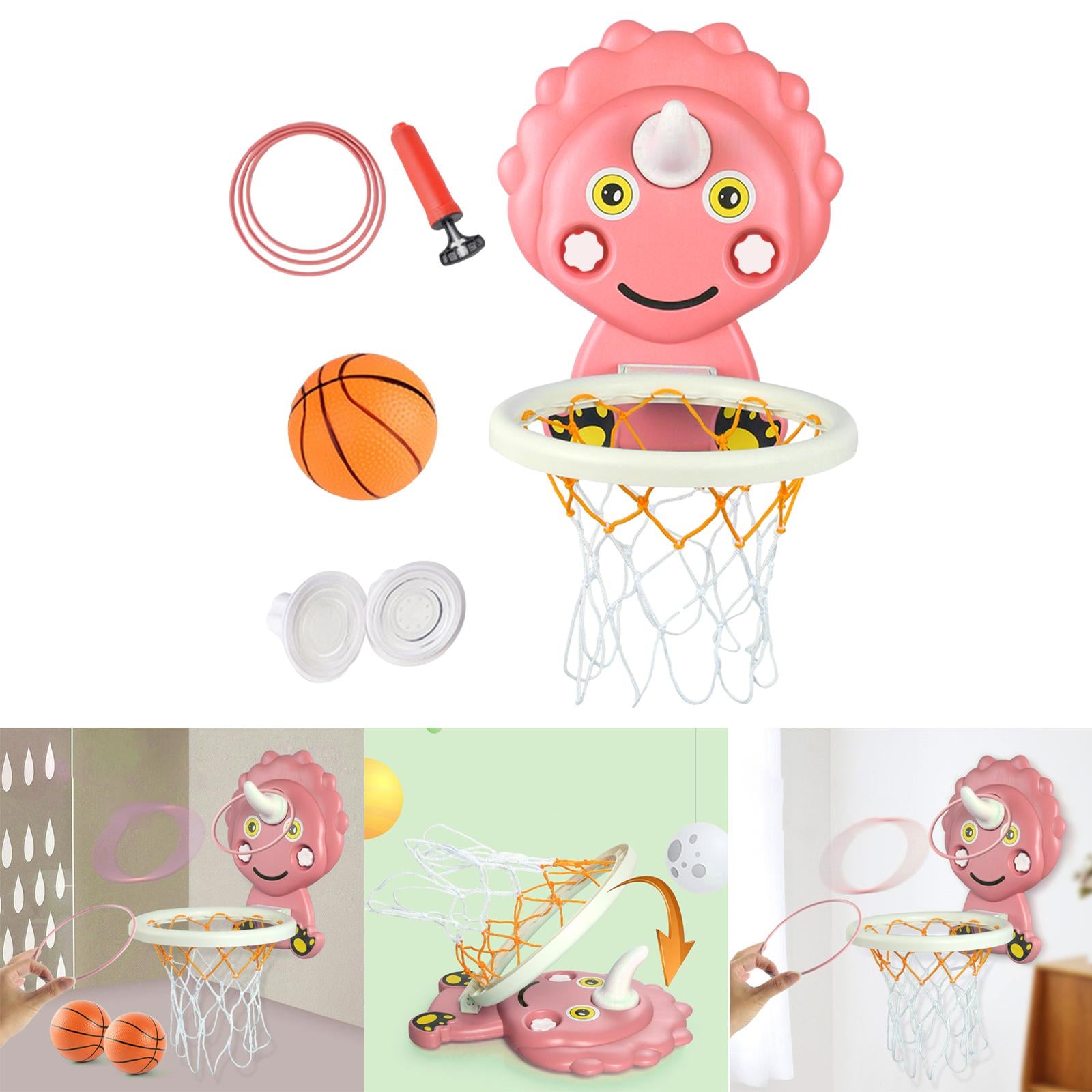 Indoor Mini Basketball Hoop with Accessories Basketball Backboard Toy Early Educational for Home Office Wall Door Adults Gifts Red