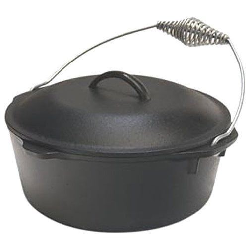 Lodge Cast Iron 5 Quart Seasoned Cast Iron Dutch Oven With Bail Handle