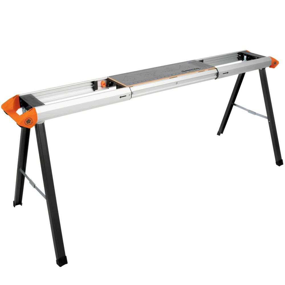 PROTOCOL 70 in. x 29 in. Expandable Lightweight Aluminum Sawhorse with 500 lbs. Capacity SAW70