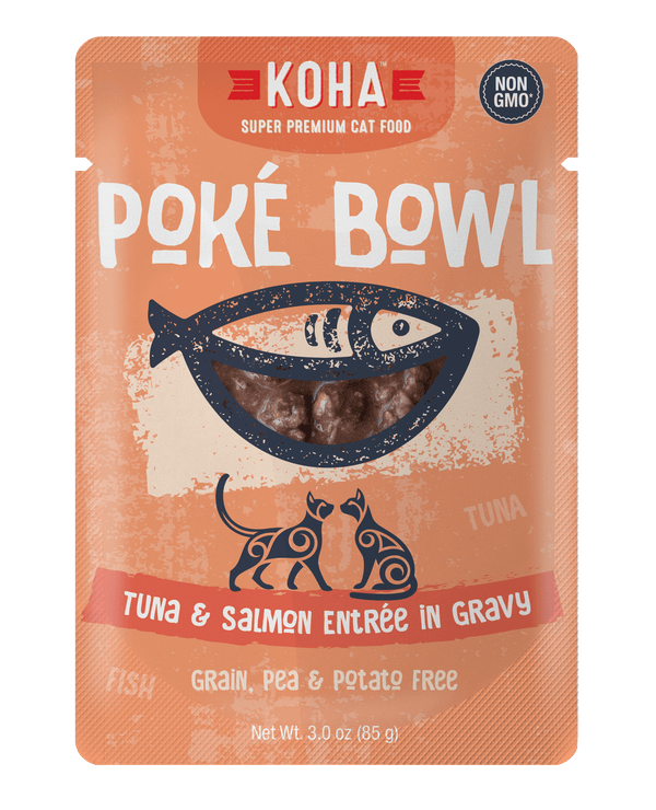 Koha Poké Bowl Tuna and Salmon Entrée in Gravy Wet Cat Food Pouch