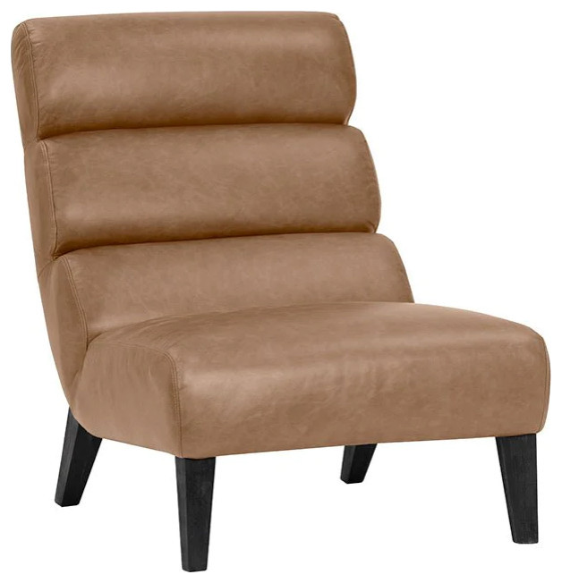 Isano Lounge Chair  Marseille Camel Leather   Transitional   Armchairs And Accent Chairs   by Peachtree Fine Furniture  Houzz