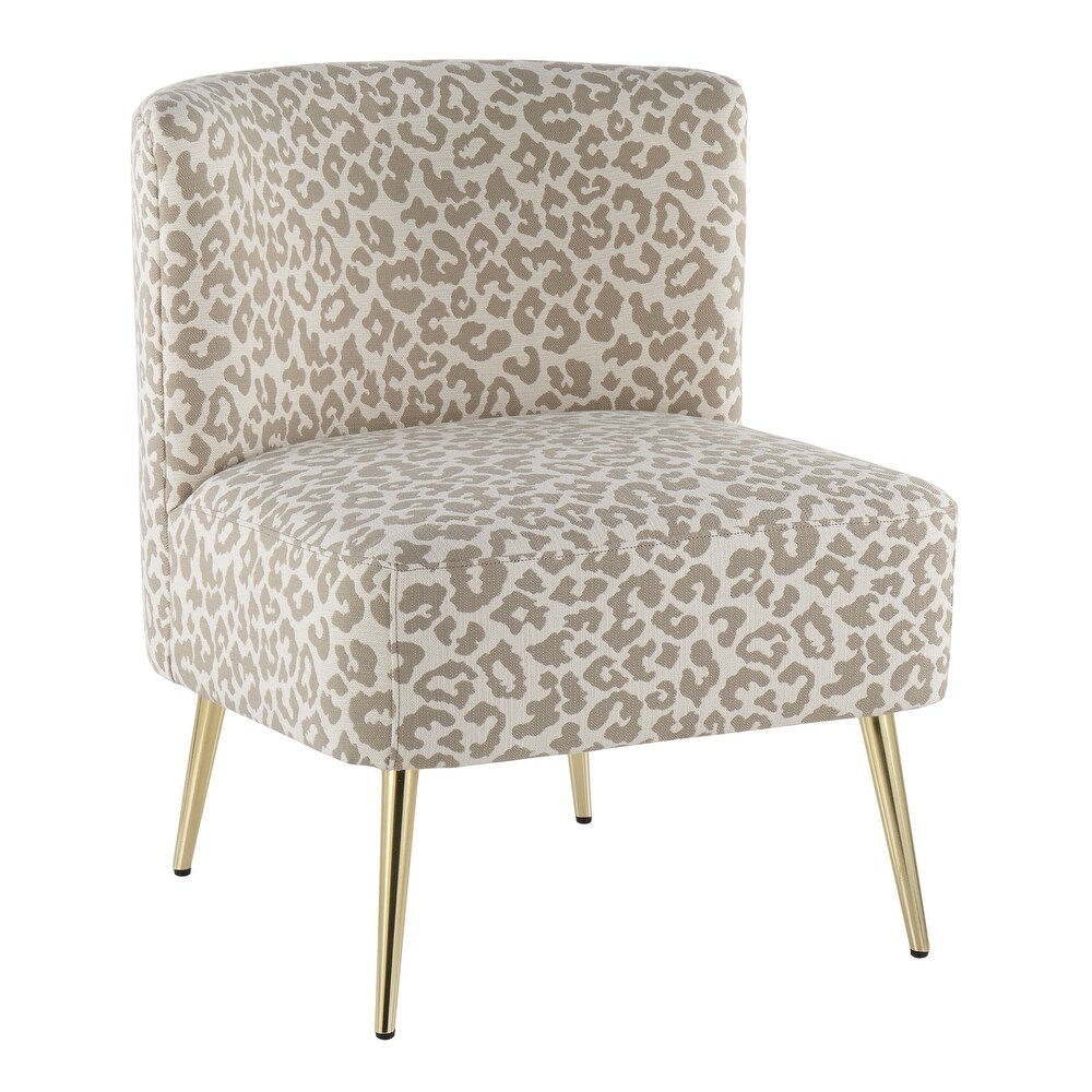 Silver Orchid Harding Leopard Print Slipper Chair