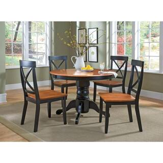 HOMESTYLES 5-Piece Black and Oak Dining Set 5168-318