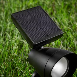 Hampton Bay 55 Lumen Black Solar LED Outdoor Spotlight with Adjustable Head 72301-03