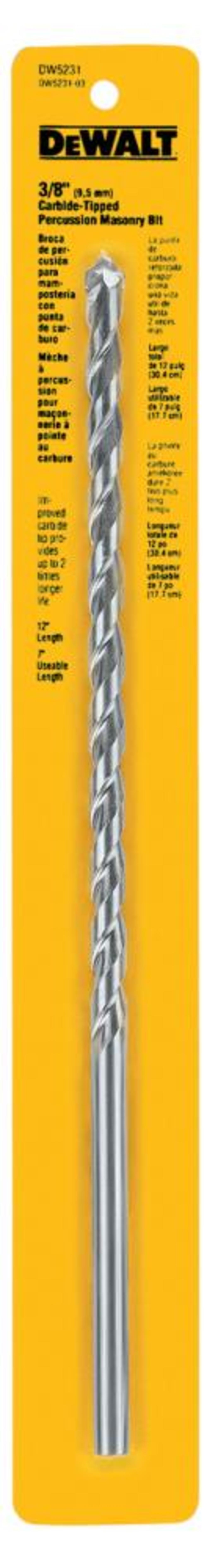 DEWALT 3/8X12 ROUND SHANK BIT DW5231 from DEWALT