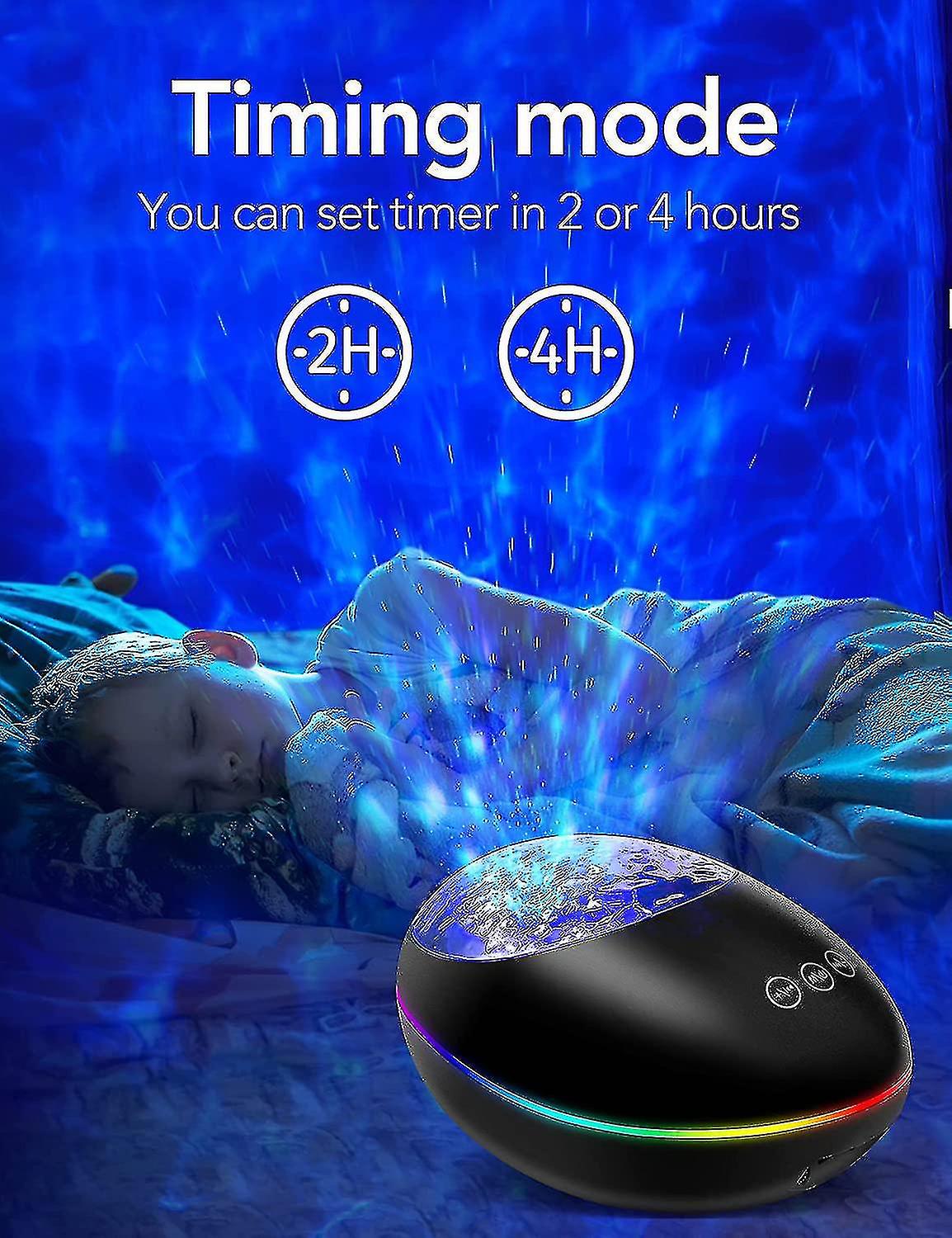 Galaxy Projector， Skylight Ocean Wave Galaxy Light For Adults Kids Bedroom， Star Projector Night Light With White Noise， Timer， Bluetooth Speaker， Coo