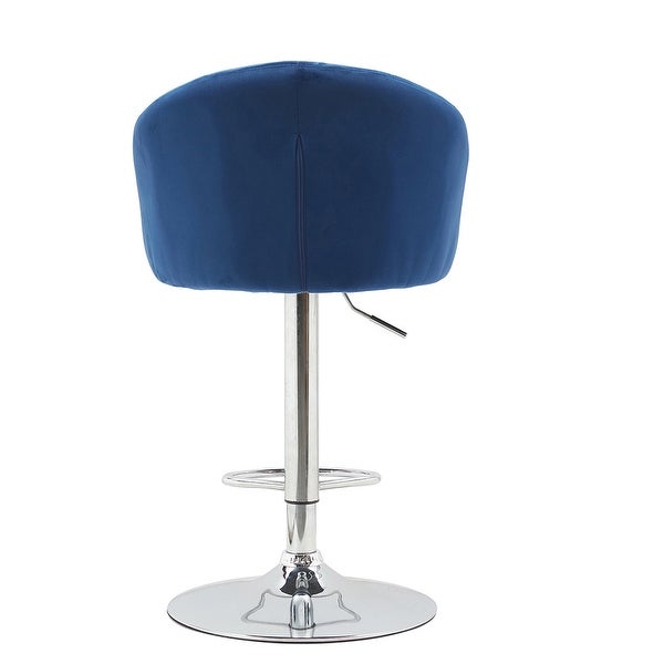 Velvet Bar Stool with Backrest and Footrest， Counter Height Bar Chair