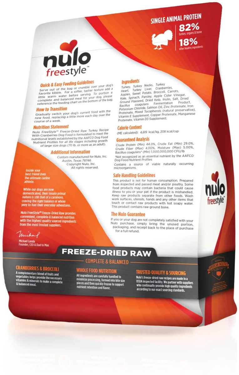 Nulo Freestyle Turkey Recipe With Cranberries Grain-Free Freeze-Dried Raw Dog Food