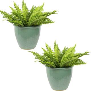 Sunnydaze 11 in. 2 Ocean Villa Ceramic IndoorOutdoor Planters - Seaside Dreams AP-981