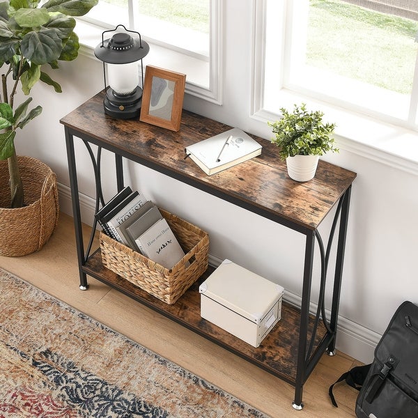 Narrow Console Table with Storage Entryway Table