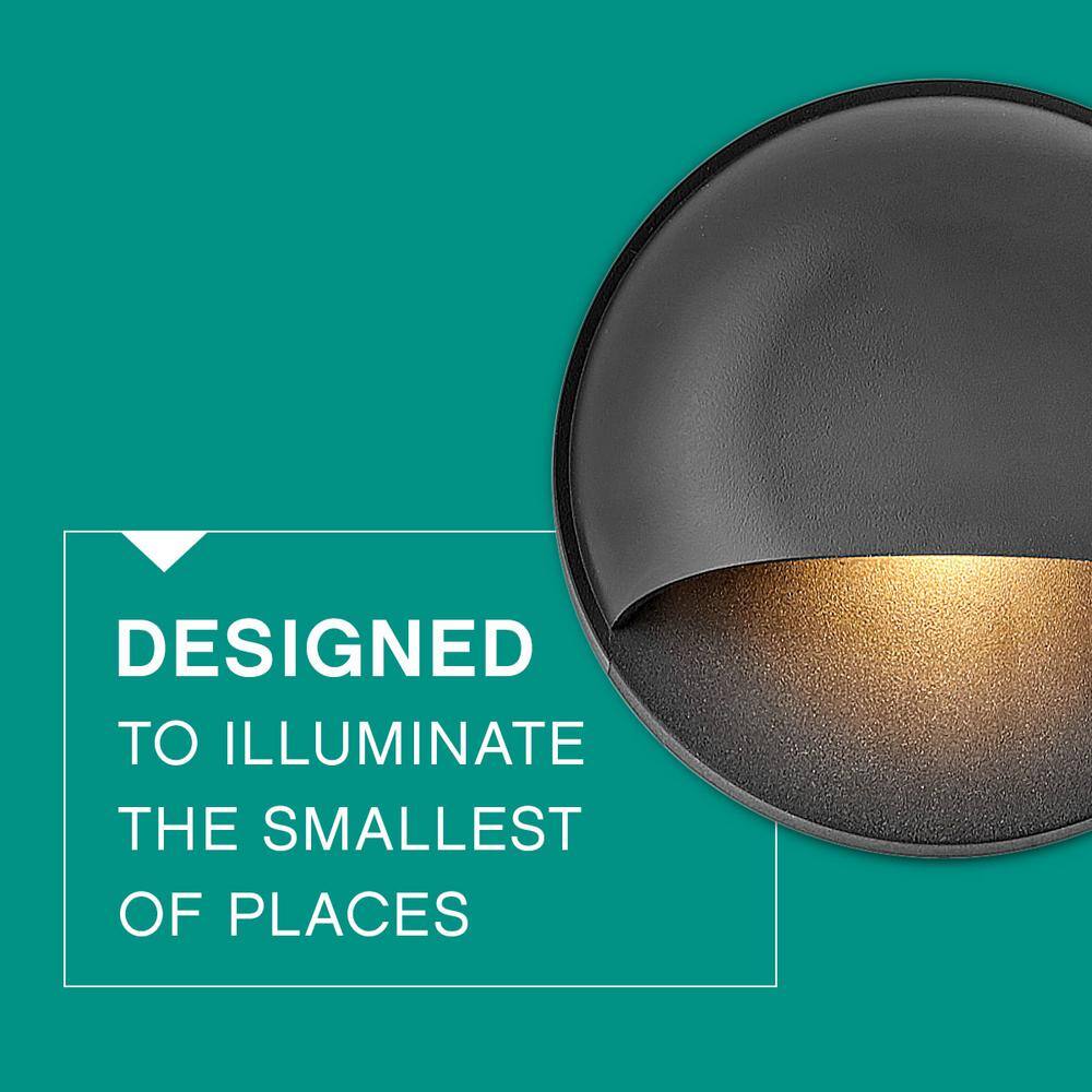 HINKLEY Hinkley Landscape Lighting Nuvi Round 12v Integrated LED Deck Sconce Black 15232BK