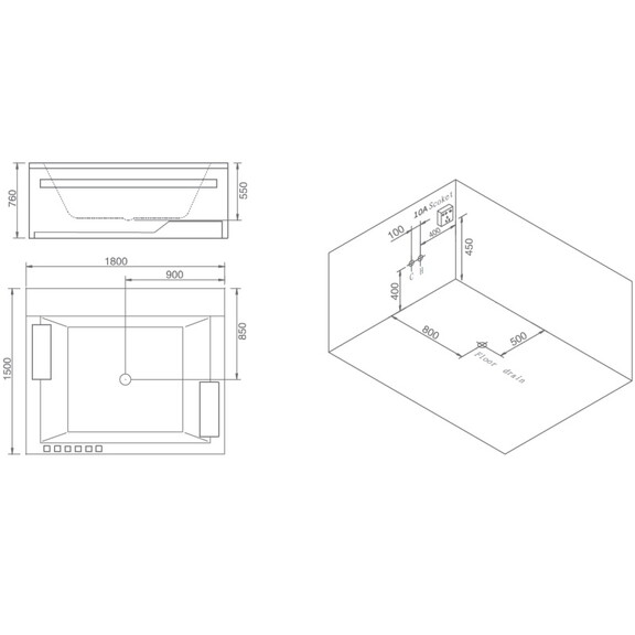 71 inch acrylic double massage bathtub white W1166...