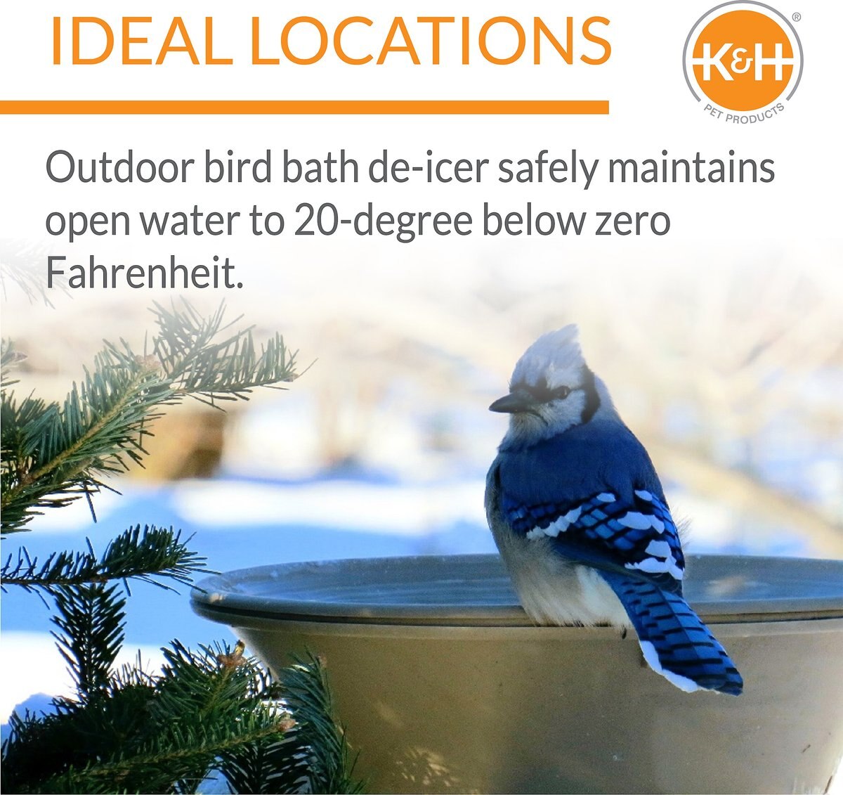 KandH Pet Products Ice Eliminator Super Birdbath Deicer