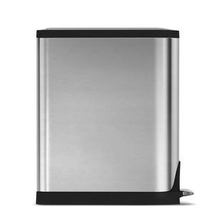 simplehuman 45-Liter Fingerprint-Proof Brushed Stainless Steel Butterfly Step-On Trash Can CW1897