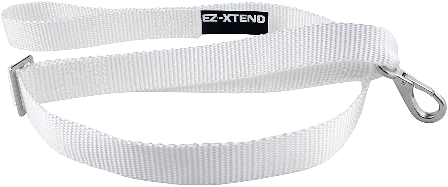 EZ-Xtend Premium Pontoon Boat Canopy and Bimini Top Strap with Adjustable Hook - All Stainless Steel Bimini Top Hardware - Best Replacement Straps (Package of 1， White， 40