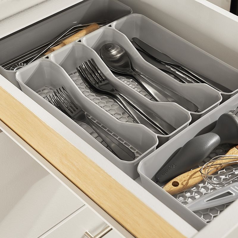 Tovolo Spectrum Diversified Hexa 5-Section Silverware Storage and Organizer Tray