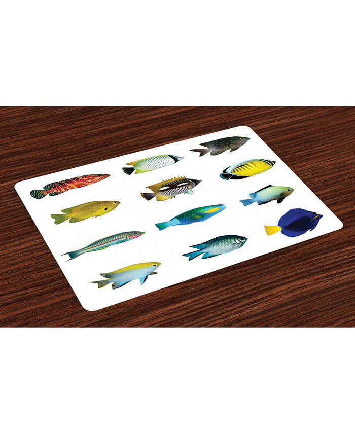 Ambesonne Fish Place Mats Set of 4